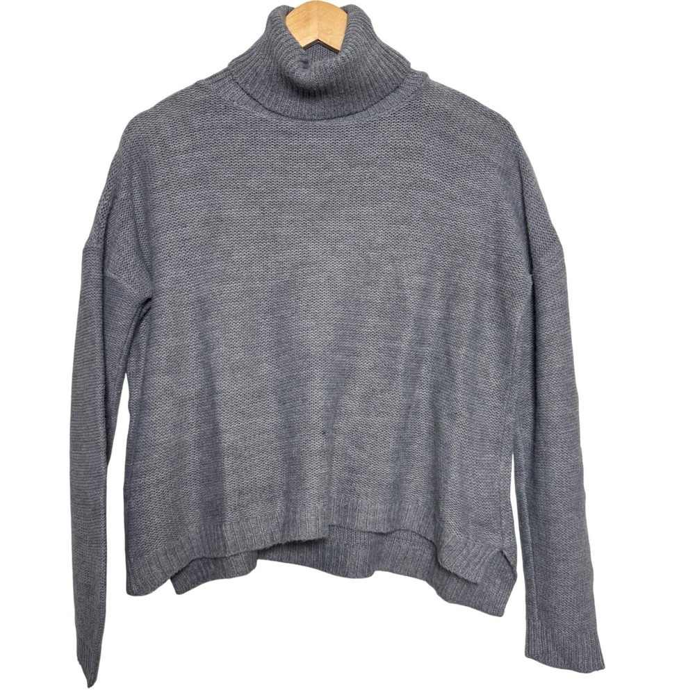 ZARA Womens‎ Sweater Medium Knit Turtleneck Gray Slouchy Long Sleeve Casual